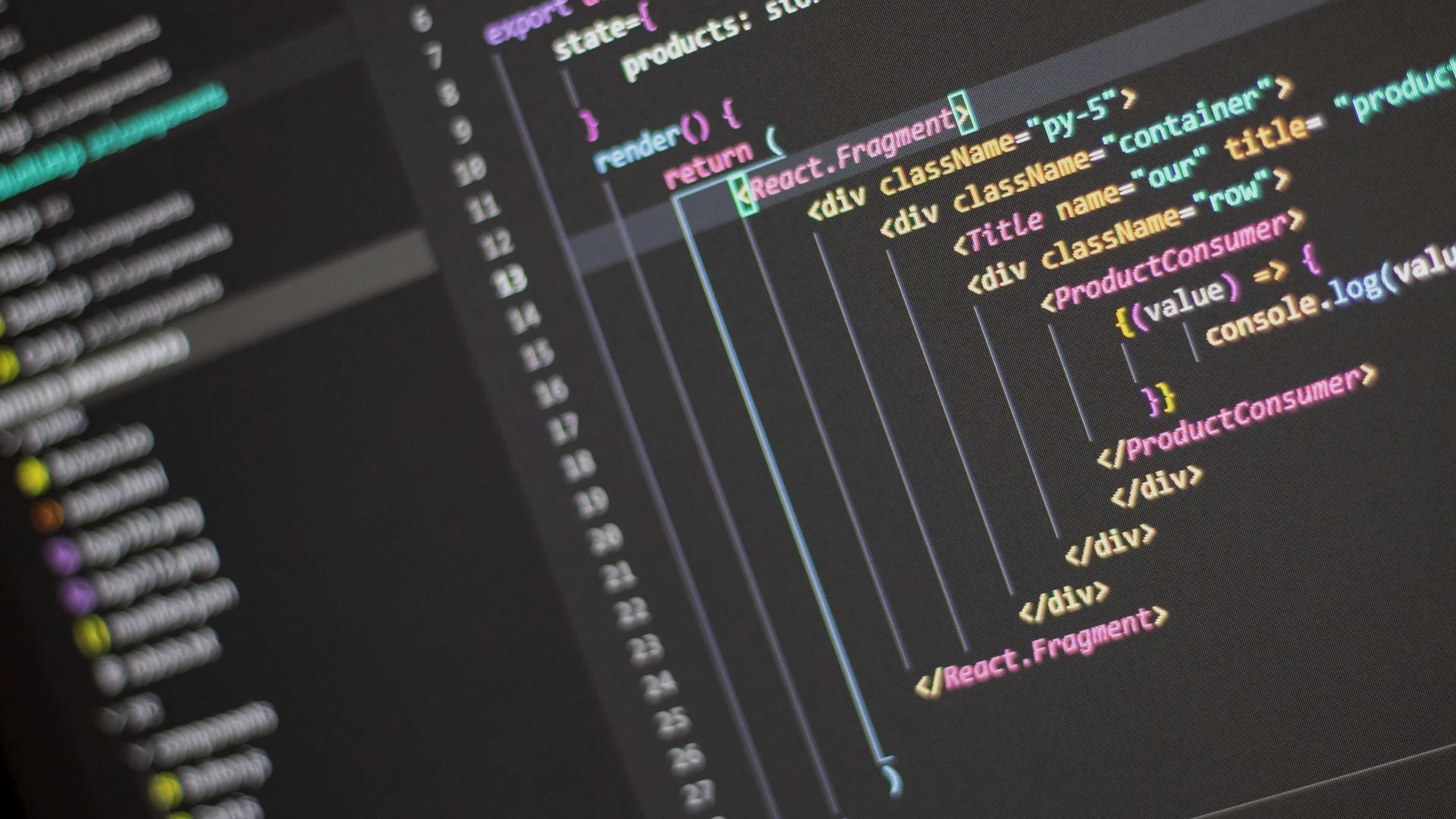 Close-up of semantic HTML and CSS source code being refined during front-end development and quality review
